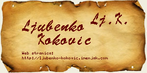 Ljubenko Koković vizit kartica